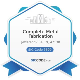 custom metal fabrication sic code|naics code 34.